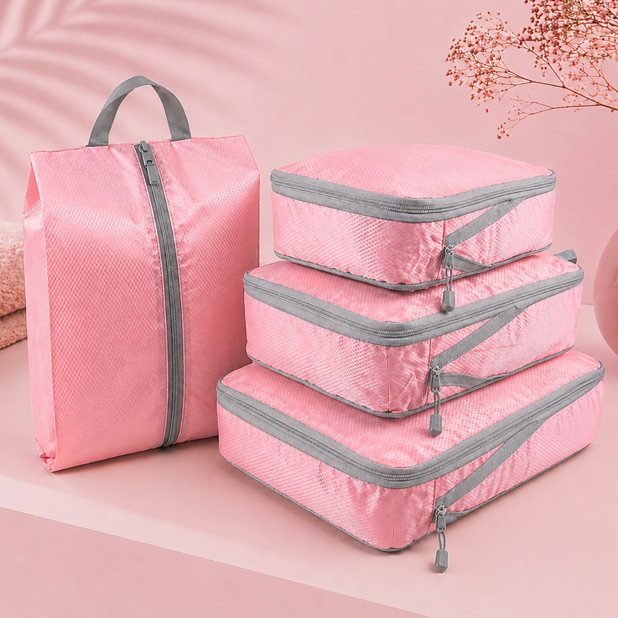Set de Organizadores de Valija con Compresión (Packing Cubes para Viaje)